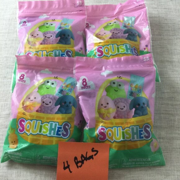 Lot of 4 Bags Squishes Toys Soft Cute Animal Squishy Party Favors 8 Pieces Each - Picture 7 of 7